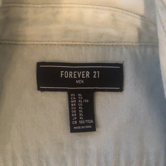 MENS FOREVER 21 DENIM JACKET - Picture 2 of 3